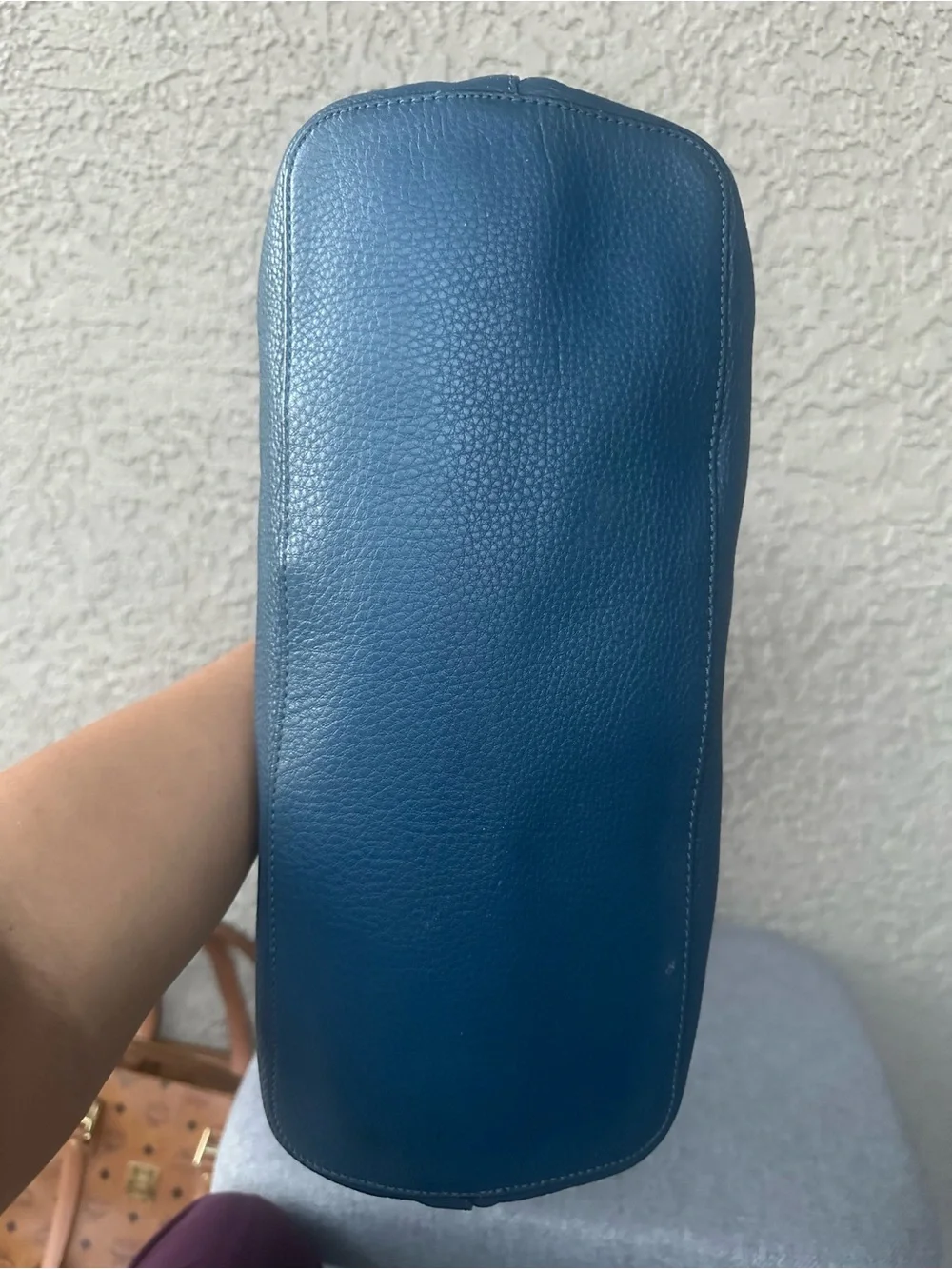 TORY BURCH Teal Leather Tassel Shoulder Bag